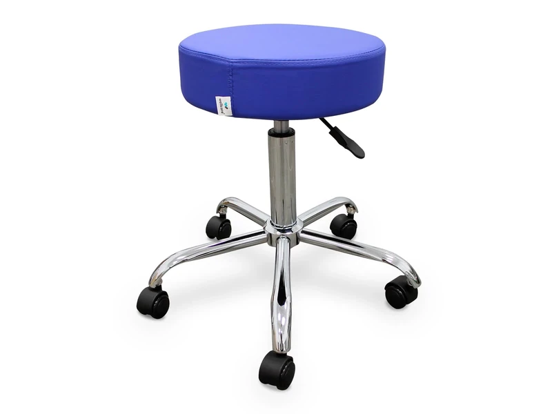 Wellcore Stool with Self-Braking Wheels Blue