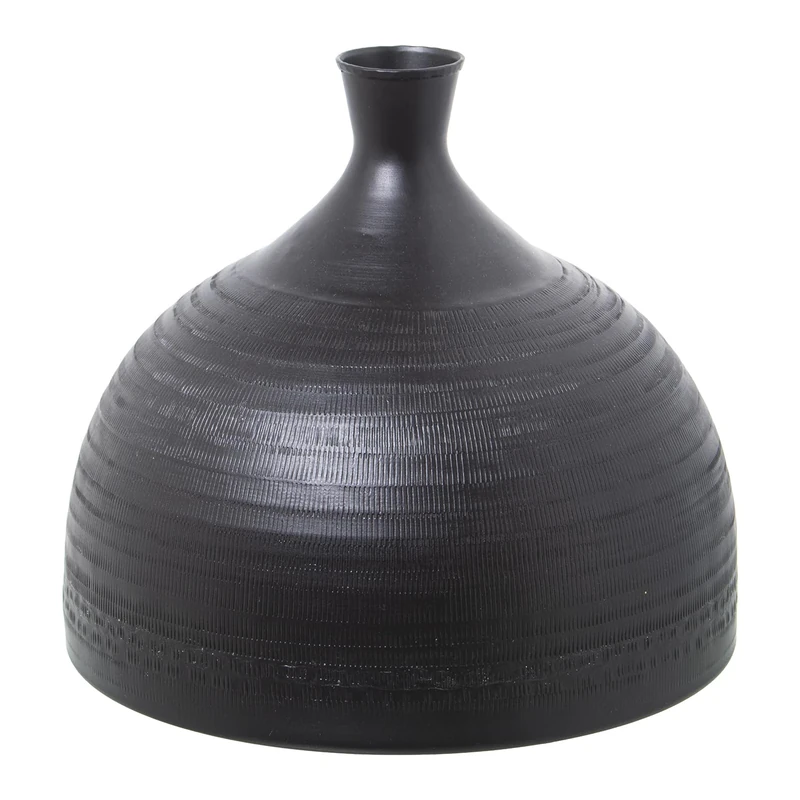 JARRÓN Aluminium TALLADO Black_°29X25CM