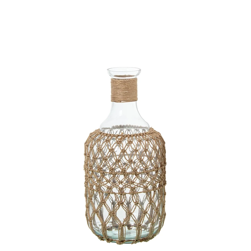 JARRÓN BOTELLA 38 cm Crystal C/CUERDA_° 19X38 cm