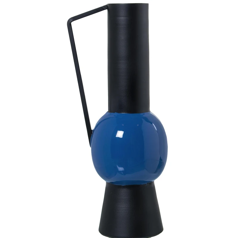 JARRÓN Metal ESMALTADO Azul_13X10X32CM