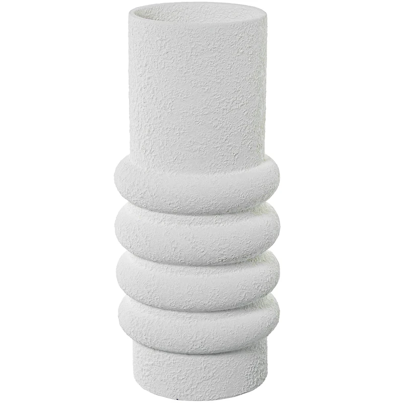AlexandreHouse JARRÓN CERÁMICA 40 CM BLANCO ARENA RÚSTICA_°18X40CM, BOCA:°14CM