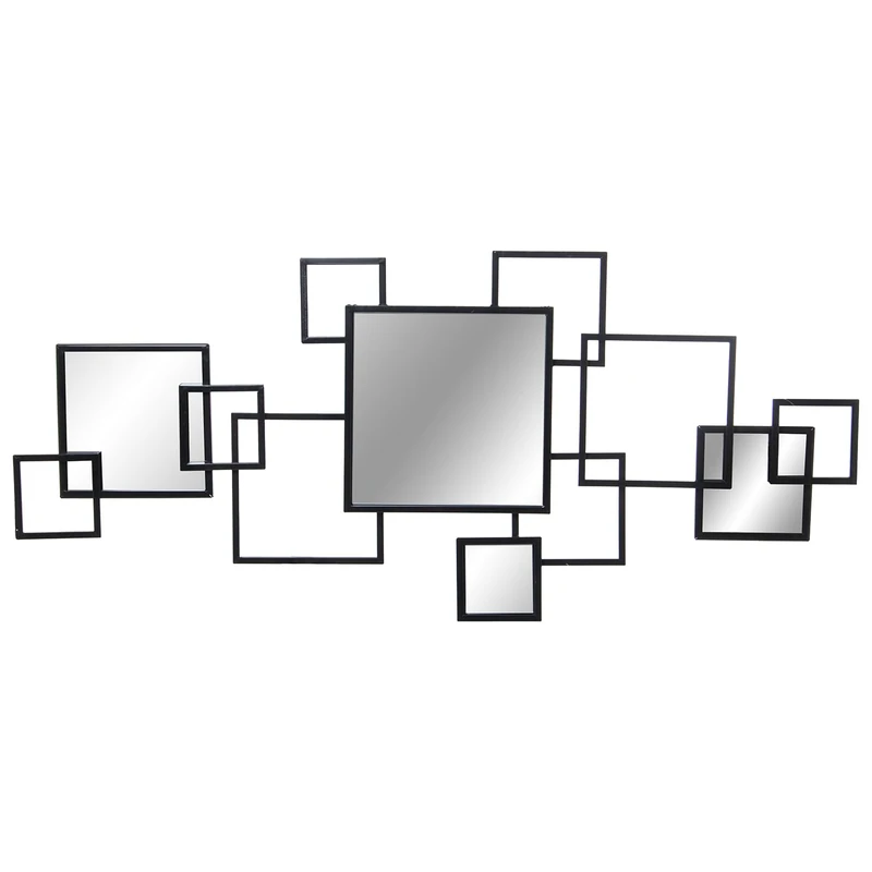 Adorno PARED Metal Black C/ESPEJOS_120X2X53CM