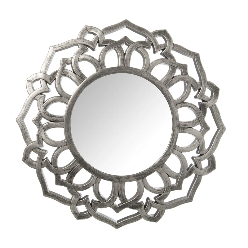 AlexandreHouse Espejo Resin Plateado 60 x 3 cm, Int: 29 cm