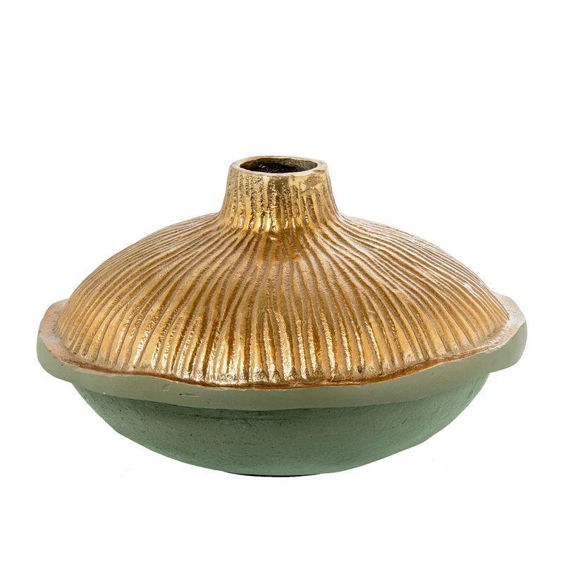 JARRÓN Aluminium 15 cm Gold/Green_° 25 x 15 cm