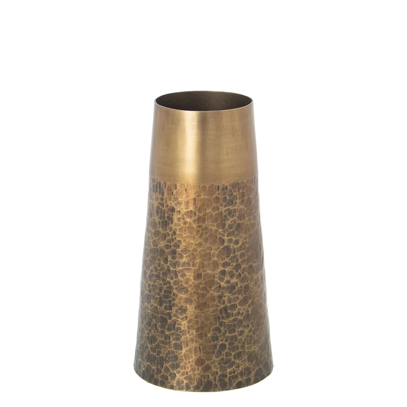 JARRÓN Aluminium Acabado LatóNENVEJECIDO Mate_°15X30CM - Image 1