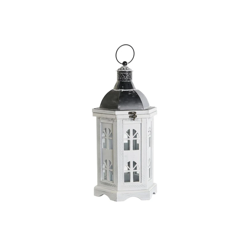 Madera Crystal Farola 19X17X39 Envejecido White - Image 1