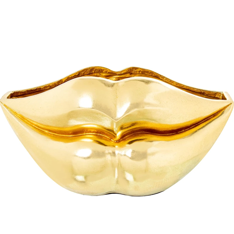 Figure/Jarron Resin Dorada Labios_58 x 30 x 30 cm