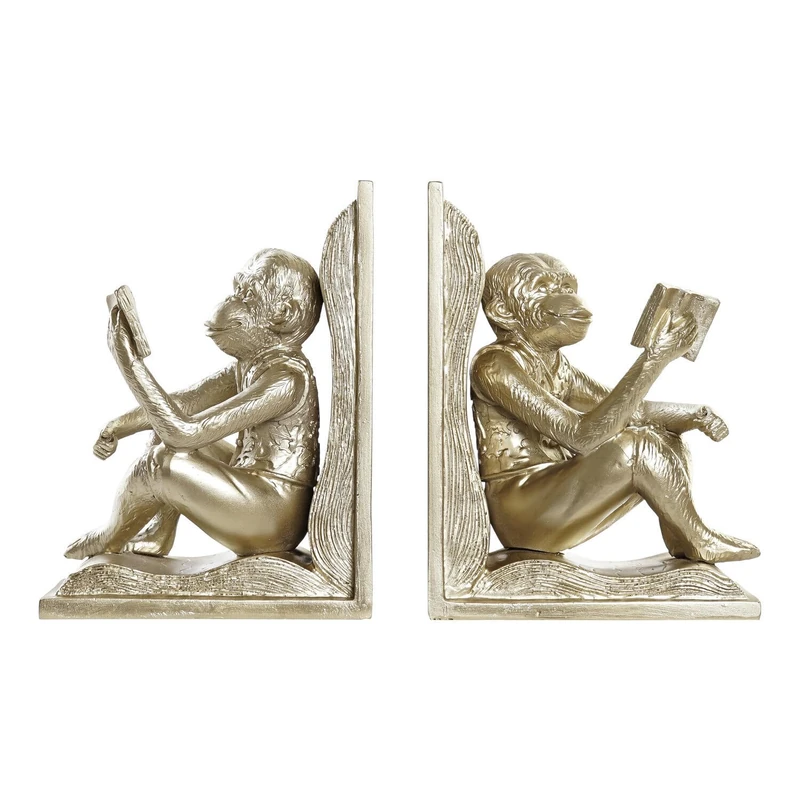 Sujetalibros Set of 2 Resin 13 x 12 x 17.5 cm Mono Champagne