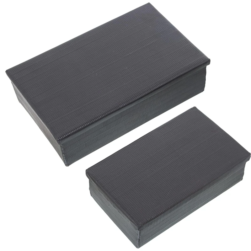 Set of 2 Aluminium Tallado Boxes, 22.5 x 14 x 7 cm, 28 x 18 x 8 cm