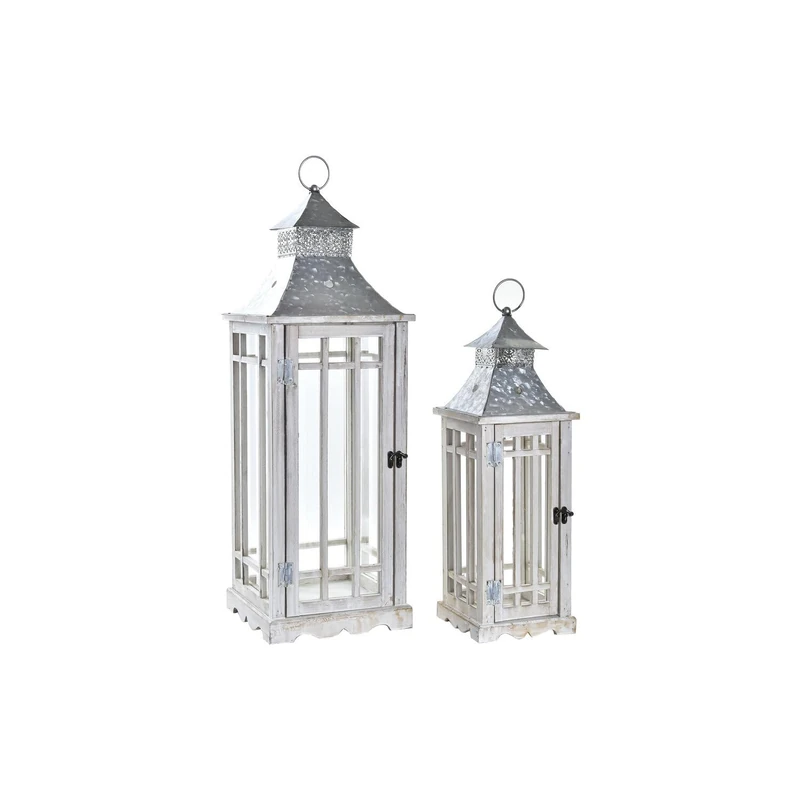 FAROLA Set of 2 Spruce 24 x 24 x 70 cm Farola Set of 2 Spruce