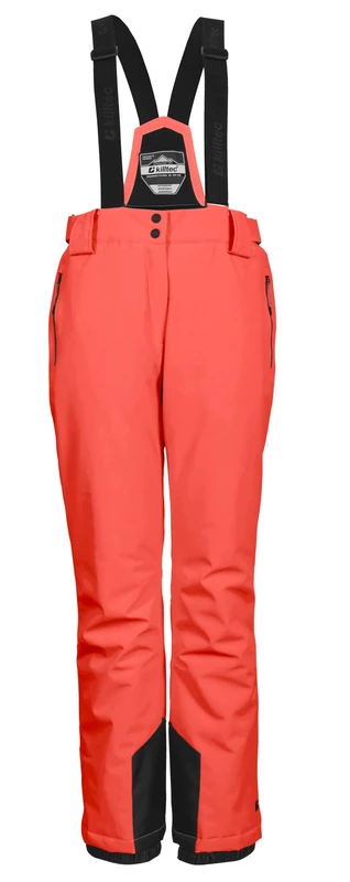 Killtec KSW 249 WMN SKI PNTS_ERIELLE 43428-000 Women's Ski Trousers with Removable Straps, Edge Protection and Snow Guard Bright Coral 38