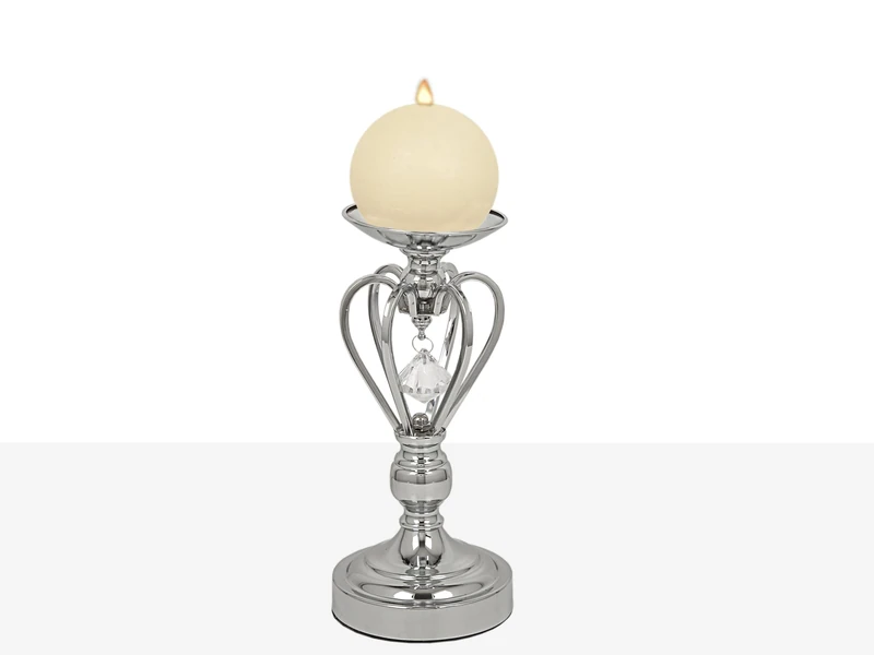 AlexandreHouse LISO Metal Plateado Bola Vidrio - Image 1