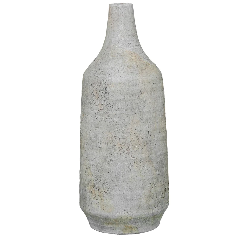 JARRÓN CERÁMICA BOTELLA 37 CM BLANCO RÚSTICO_°15X37CM - Image 1