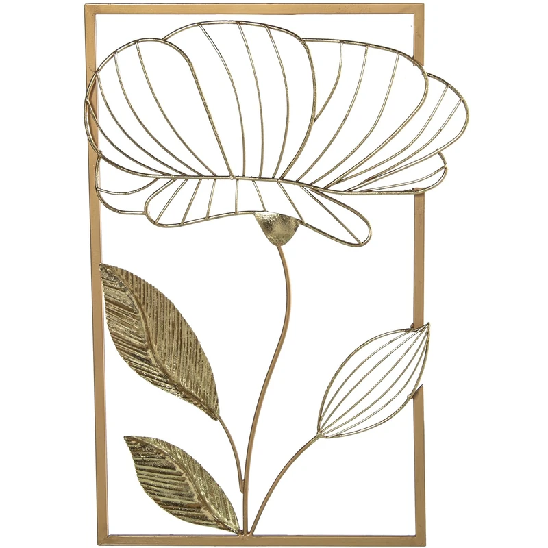 AlexandreHouse APLIQUE PARED METAL FLOR DORADA_34X51X3CM