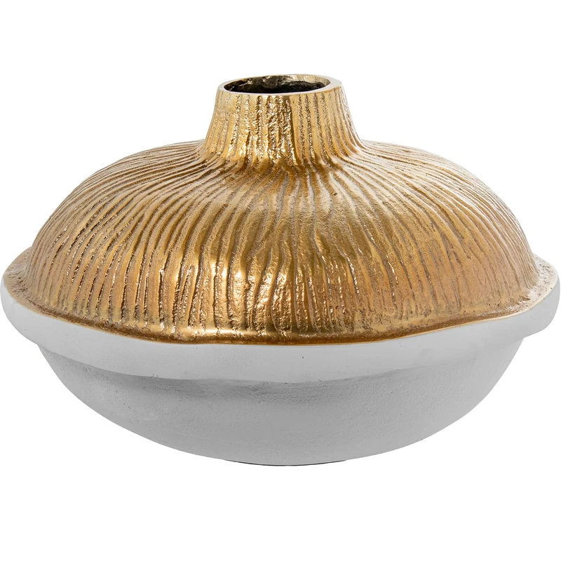 JARRÓN Aluminium 20 cm Gold/White 30 x 20 cm