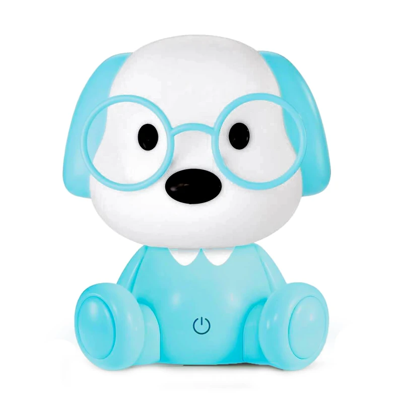 LÁMPARA LED SOBREMESA PERRO Azul, USB_18X15X20CM, ABS+PP
