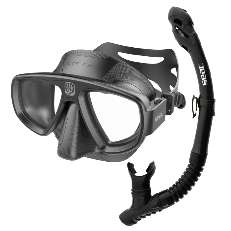 SEAC Set Bis Extreme Dry, Silicone Set for Diving and Snorkeling with Mask and Snorkel with Dry Top System and Purge Valve