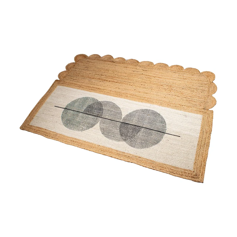 AlexandreHouse ALFOMBRA YUTE 120X170 CM NATURAL/BLANCO C/CÍRCULOS S_120X170CM