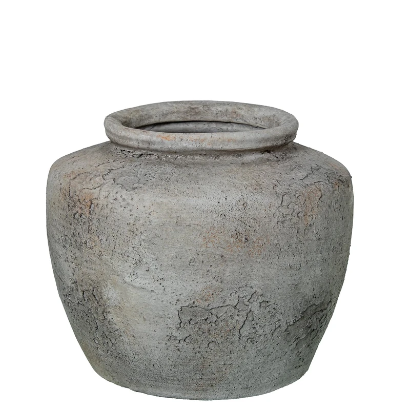 JARRÓN CERAMICA BLANCO RÚSTICO_°20X20CM - Image 1
