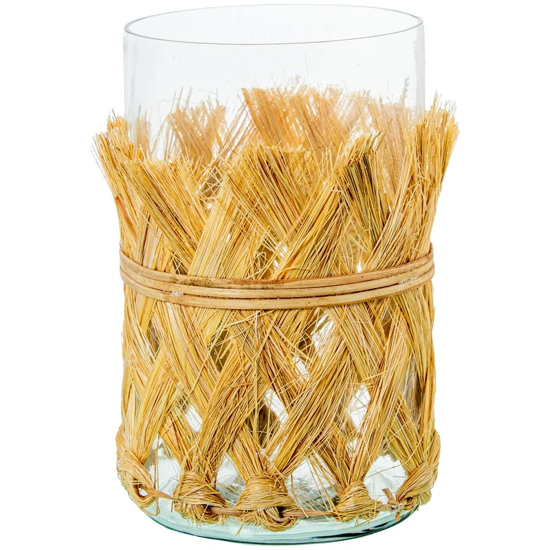 Crystal wallet-holder with raffia 14 x 20 cm