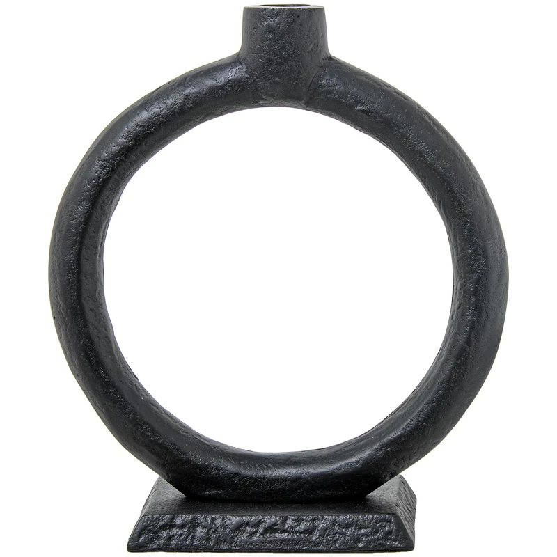 Para Velas 22 x 8 x 24 cm Black Aluminium Aro Candlestick 2 cm - Image 1
