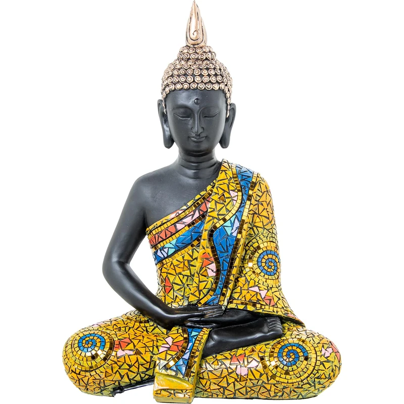 Resin Figure Buda Mosaic Colours_29 x 17 x 41 cm - Image 1