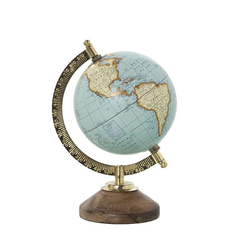 Terrace globe ø12.5 cm Azul Metal/Madera Sarmesa_° 12.5 x 22 cm Base: °10 cm - Image 1