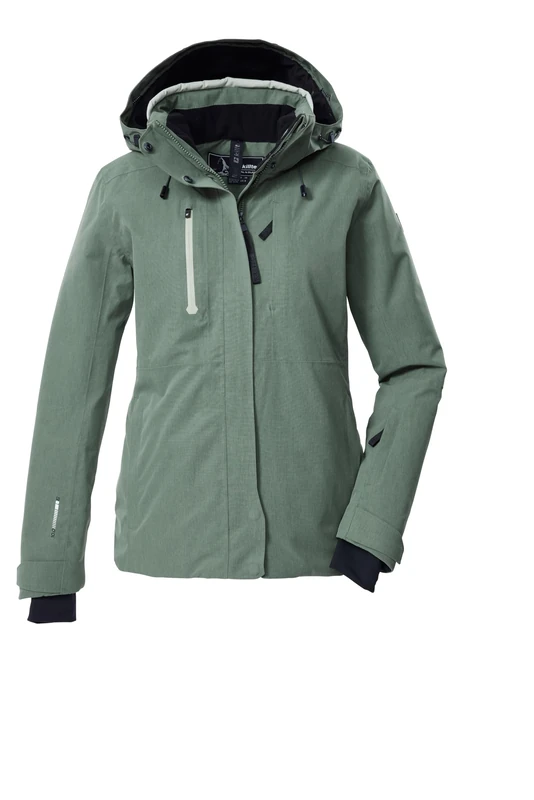 Killtec KSW 35 WMN Ski Jacket/Functional Jacket with Zip-Off Hood and Snow Guard 43419-000 Green Grey 40