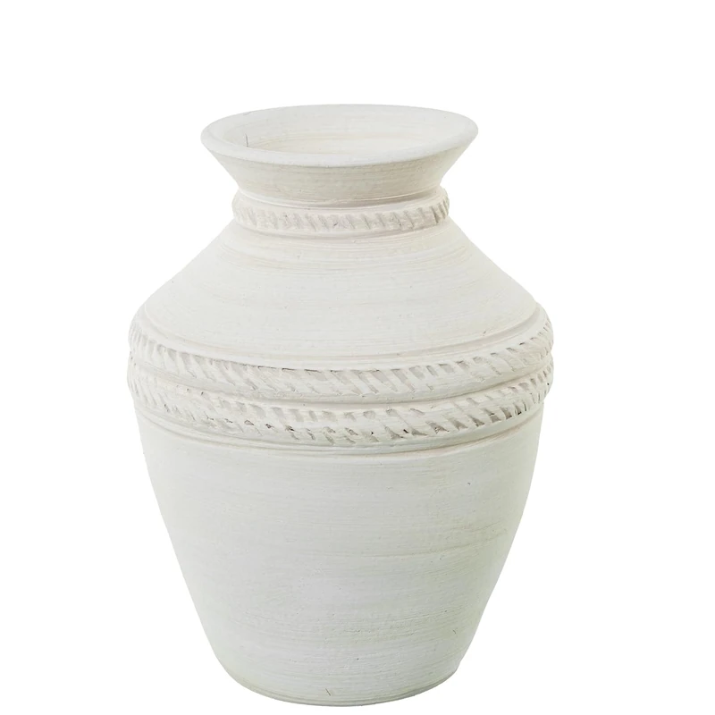 JARRÓN CERÁMICA 35 CM BLANCO ARENA FINA_°26X35CM, BOCA: °10/°16cm