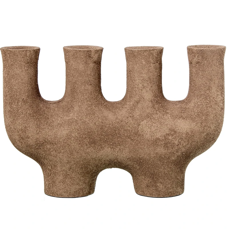 Candlestick 4 Brozos Aluminium Marron Rusty 31 x 9 x 20 cm Para Velas °2 cm