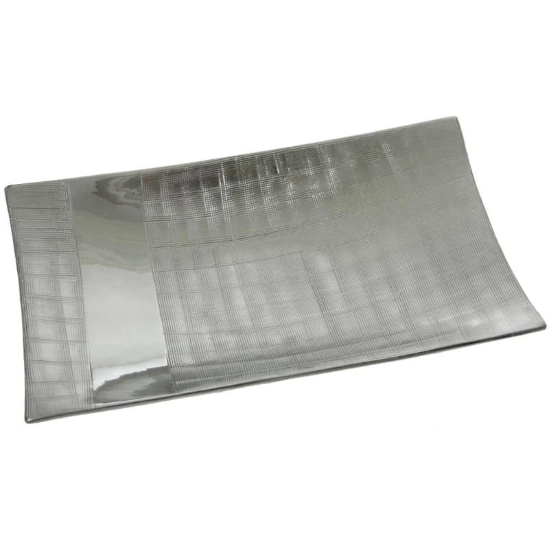 Centro Rectangular Ceramic Plata_40X24X8CM