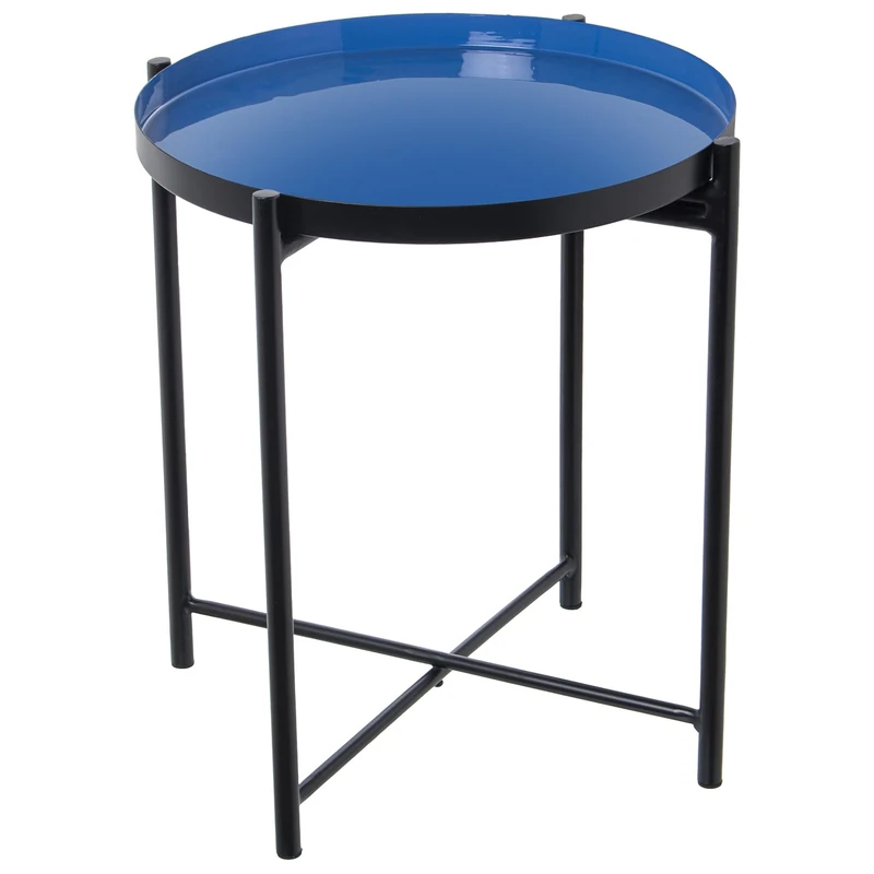 AlexandreHouse MESA Auxiliar Metal Esmaltadoazul/Black_° 50X52 cm - Image 1