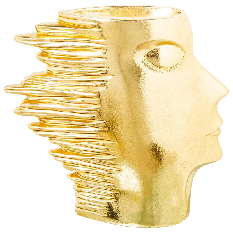 Figure/Jarron Resin Cara Dorada 52 x 14 x 50 cm HUECO JARRËN: 15 cm - Image 1