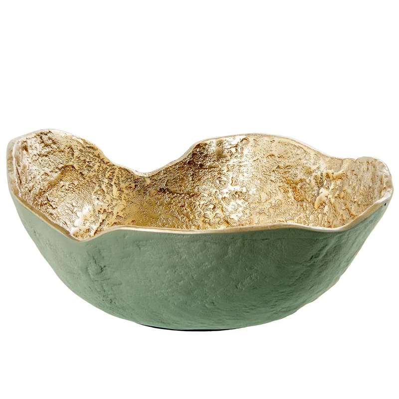 AlexandreHouse Centre Reddo Aluminium Gold/Green_31 x 30 x 13 cm