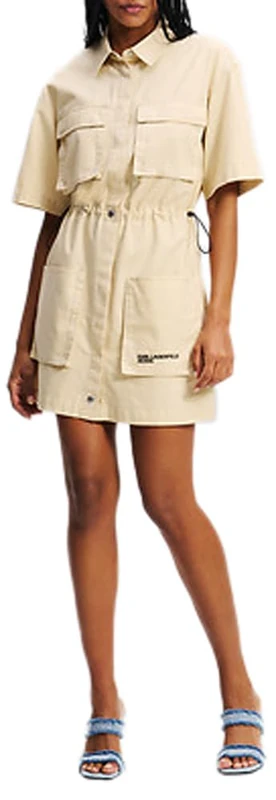 KARL LAGERFELD JEANS Women's Utility Dress Casual, Wood Ash, M - Image 1