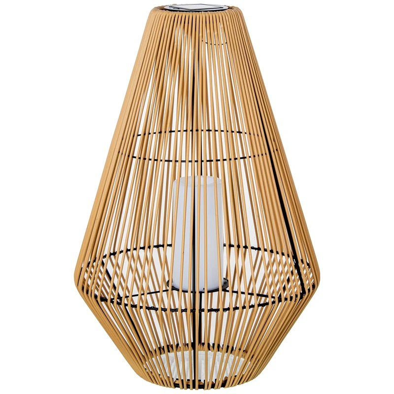 AlexandreHouse LÁMPARA Solar 69 cm Pie Hierro/PP+PE C/Vela LED_°46X69 cm