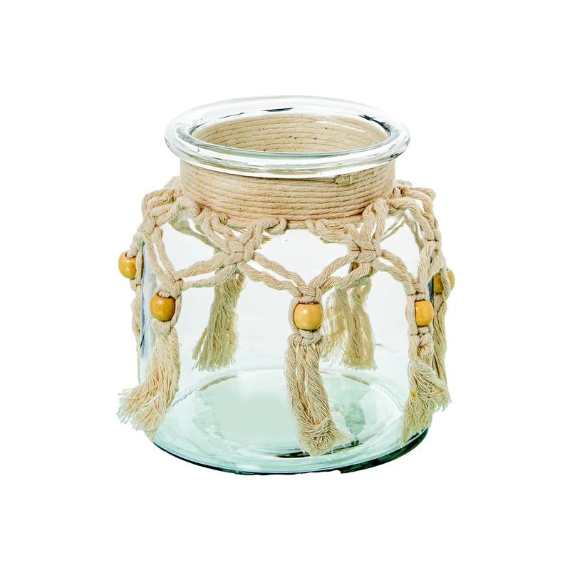 JARRÓN/Crystal Glass Holder 15 cm C/Cuerda_° 14 x 15 cm