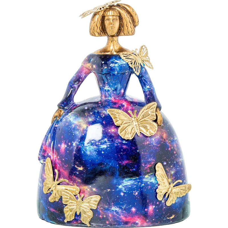 Resin Figure Menina Colour Dark Sky C/Mariposas Gold_19 x 16 x 26 cm - Image 1