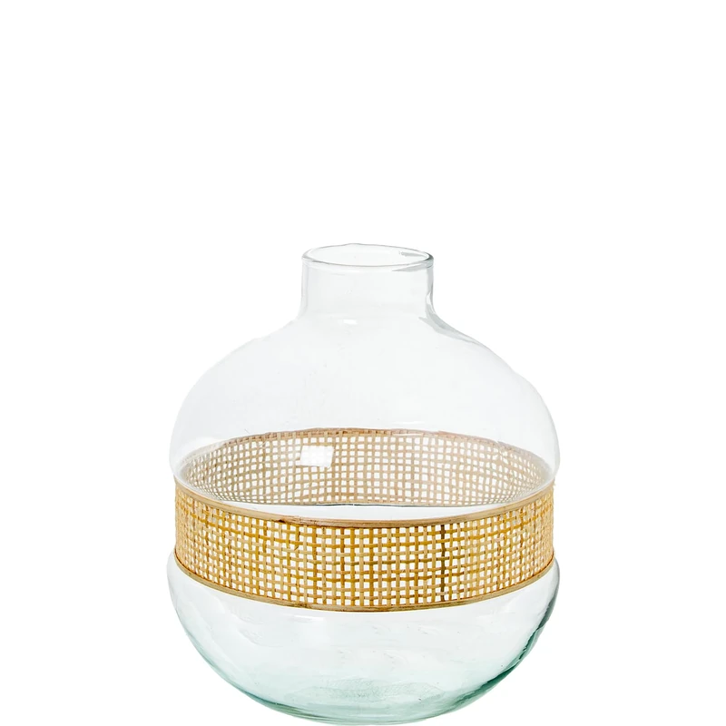 JARRÓN Crystal C/MIMBRE_°21X23CM - Image 1