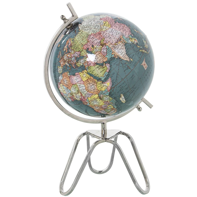 AlexandreHouse Terrace Globe - Dark Blue Metal Decor 20 cm
