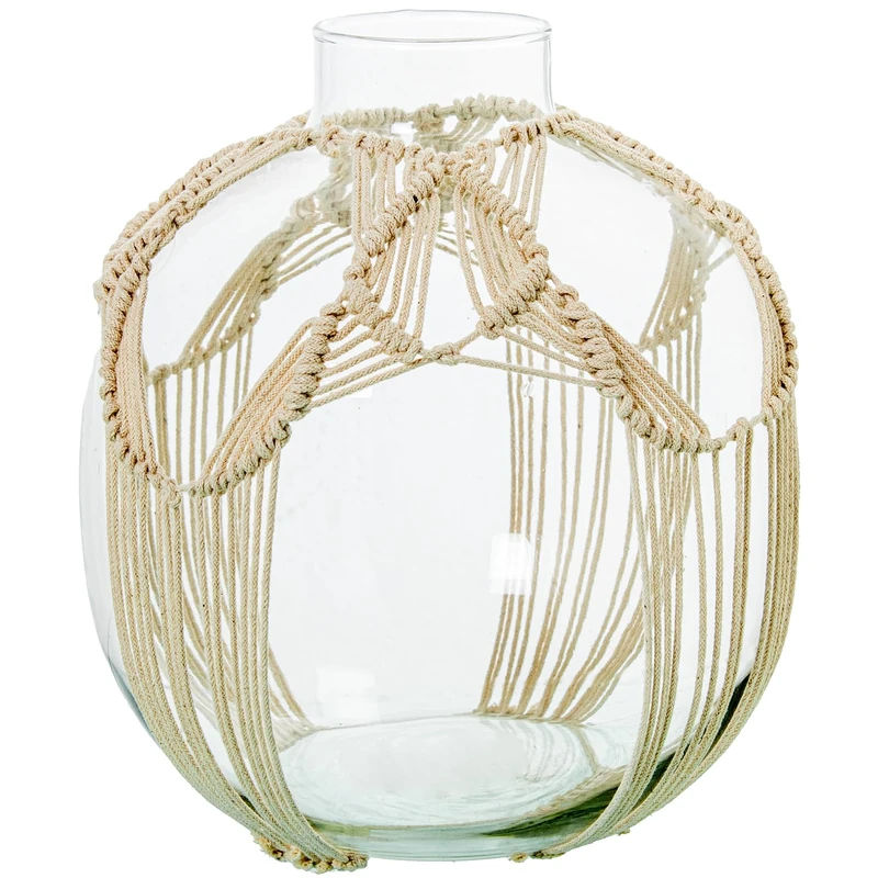 JARRÓN CRYSTAL 23CM C/CUERDA_°23X23CM