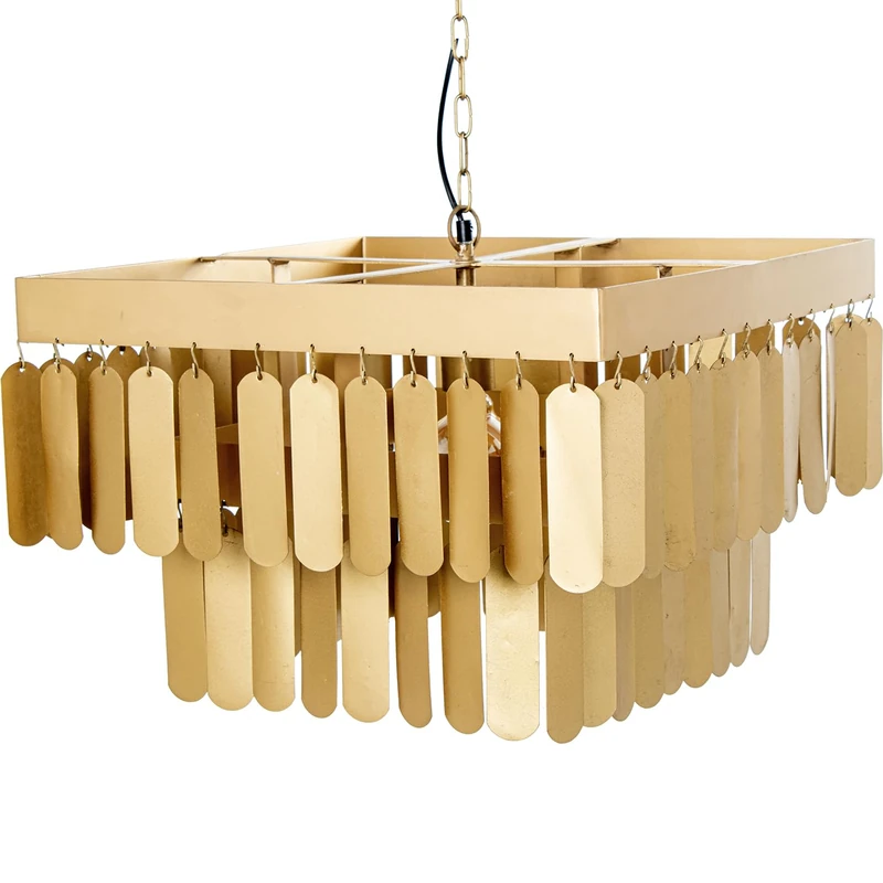 LÁMPARA TECHO HIERRO DORADO, 1XE27 MAX.25W NOT INCLUDED_50X50X34CM, CABLE: 100CM - Image 1