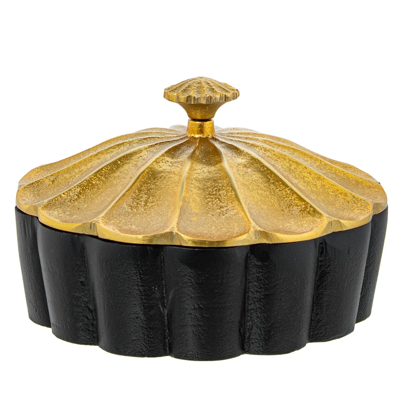 CAJA Redda Aluminium Black with Tapa Gold 17 x 11 cm