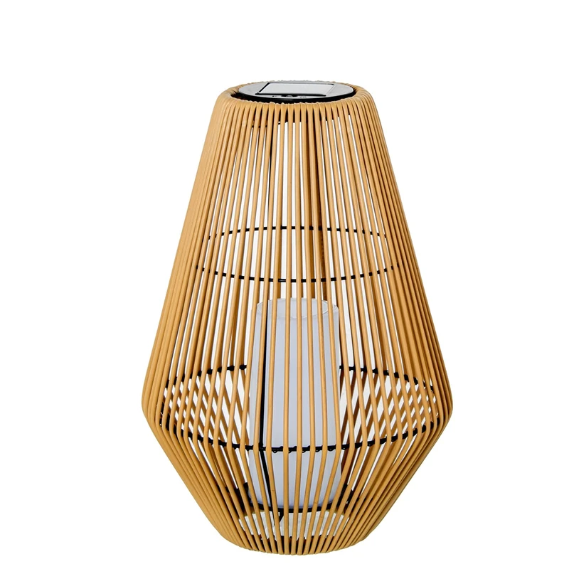 AlexandreHouse LÁMPARA Solar SOBREMESA/Pie Hierro/PP+PE C/Vela LED_°32X46CM