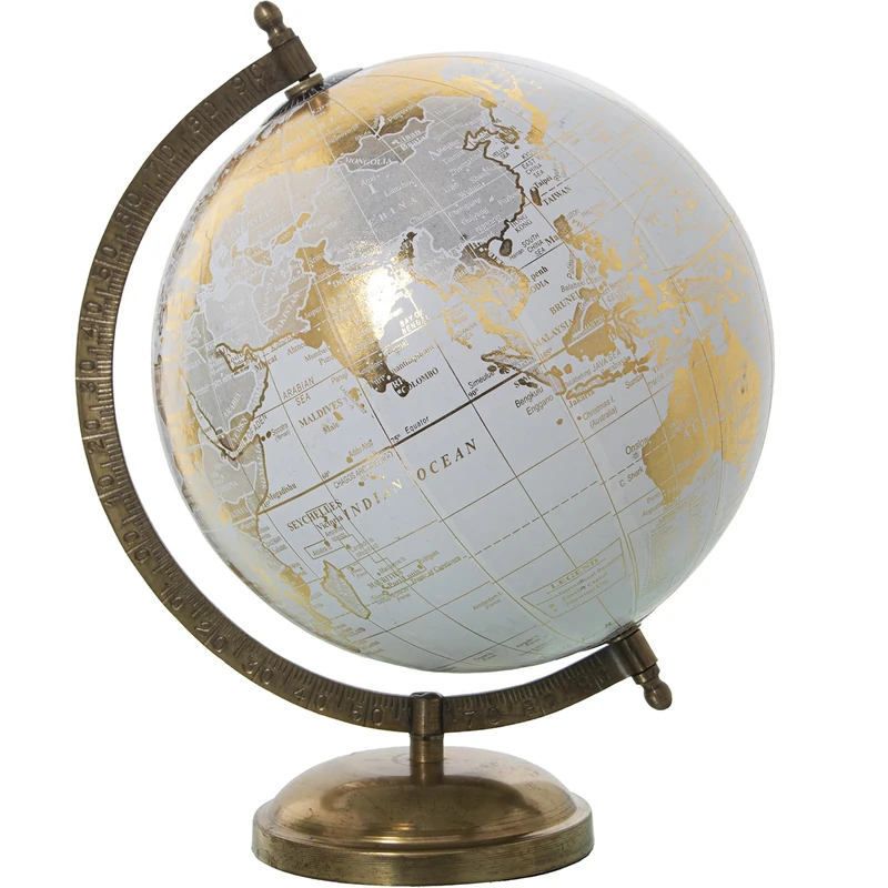 Terrace globe ø20 cm white/dorado metal SOBREMESA_° 20X28 cm base: °11.5 cm - Image 1