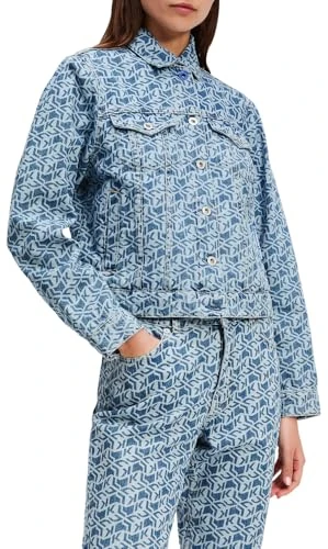 KARL LAGERFELD JEANS, Women's, Regular Denim Jacket All Over Print, Regular Fit, Blue, S