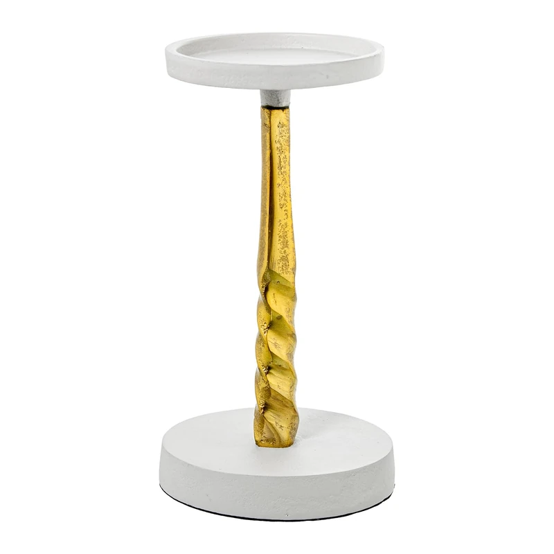 Aluminium Candlestick 21 cm Gold/Blue_° 12 x 21 cm para Velas °9 cm - Image 1