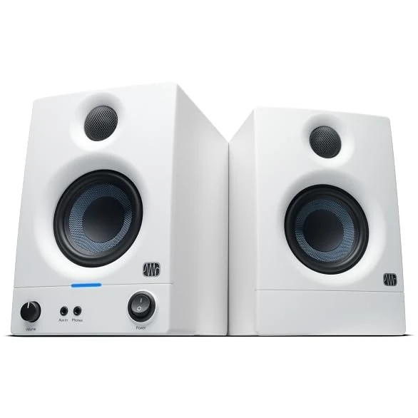 PreSonus Eris 3.5 Gen 2 in White, Studio Monitor Speakers, Pair, 3.5 Inch, 2-Way, Powered Desktop Speakers For Multimedia, Gaming, Studio-Quality Music Production, 50W Power - Image 1