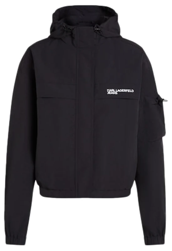 KARL LAGERFELD JEANS Women's Light Weight Jacket, Black, L