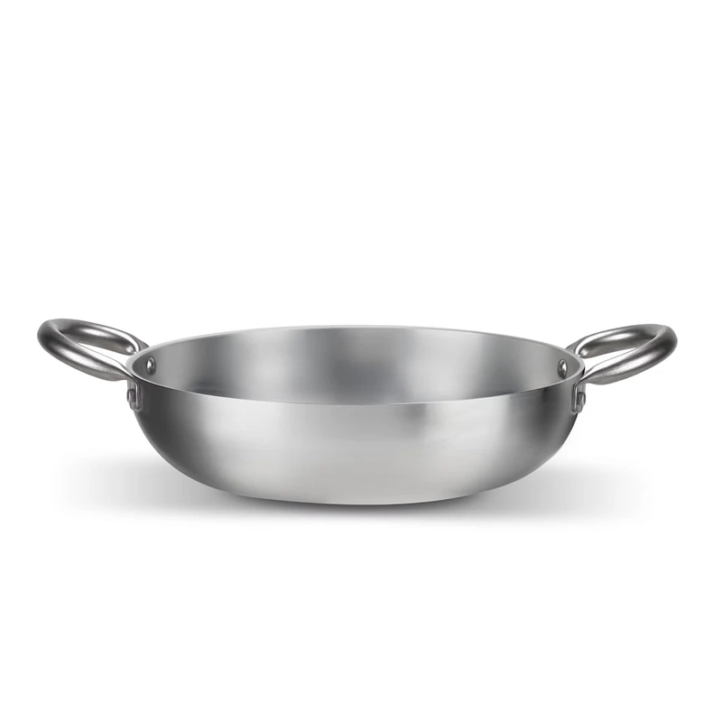 Wintem Flared Pan in Aluminium 32 cm Eco-Friendly – Ergonomic Anti-Scald Stainless Steel Handles – Suitable for All Hobs – Patented Double Bottom 19.3 cm – Dishwasher Safe - Image 1